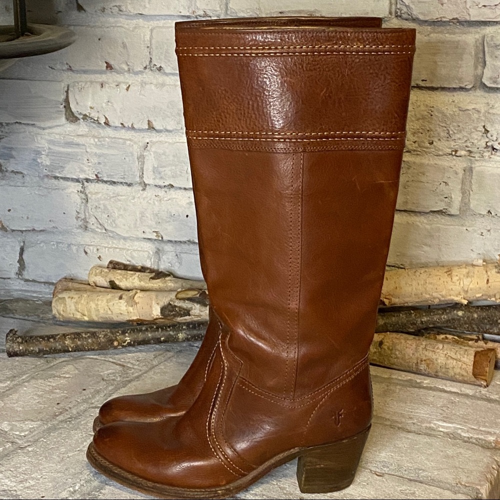Frye Brown Heeled Boots